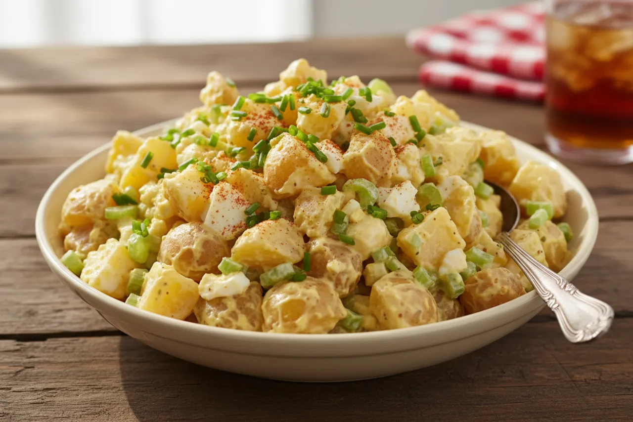Potato Salad — American recipe, finished and plated
