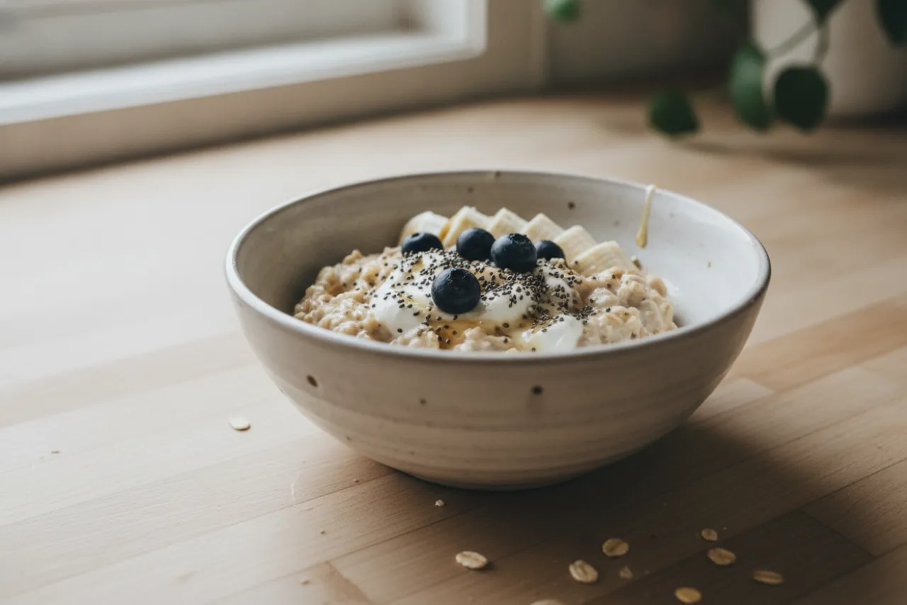 Protein Overnight Oats — a high-protein vegetarian american recipe with about 6g of fiber