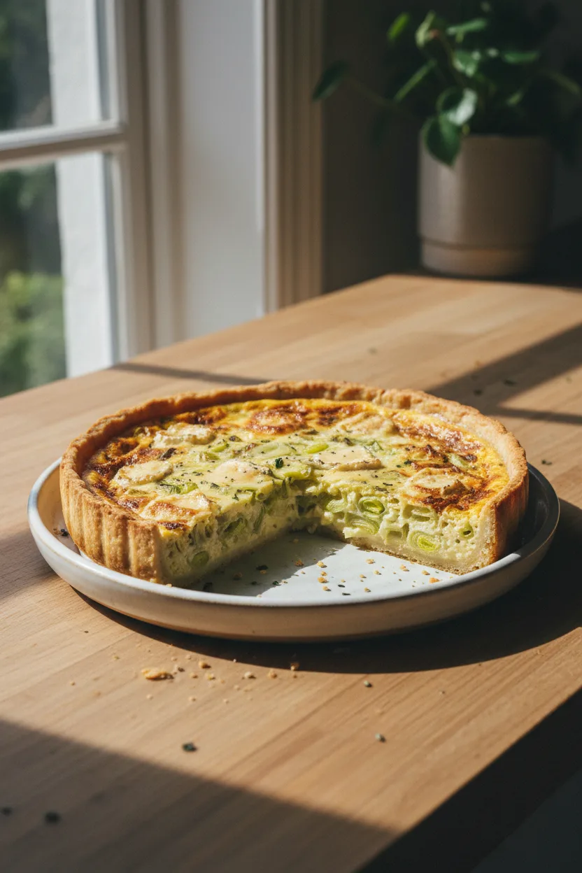 Vegetable Quiche — French recipe, finished and plated