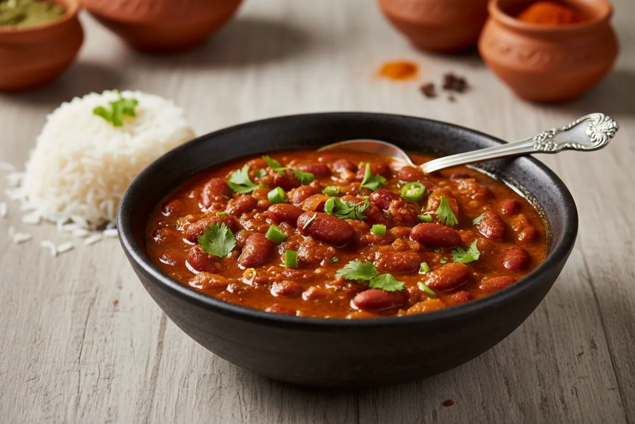 Rajma — Indian recipe, finished and plated