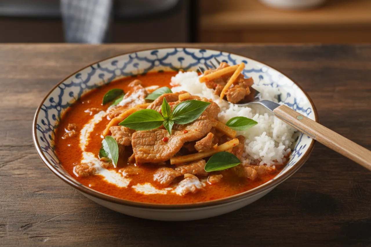 Thai Red Curry — a high-protein dinner thai recipe with about 6g of fiber