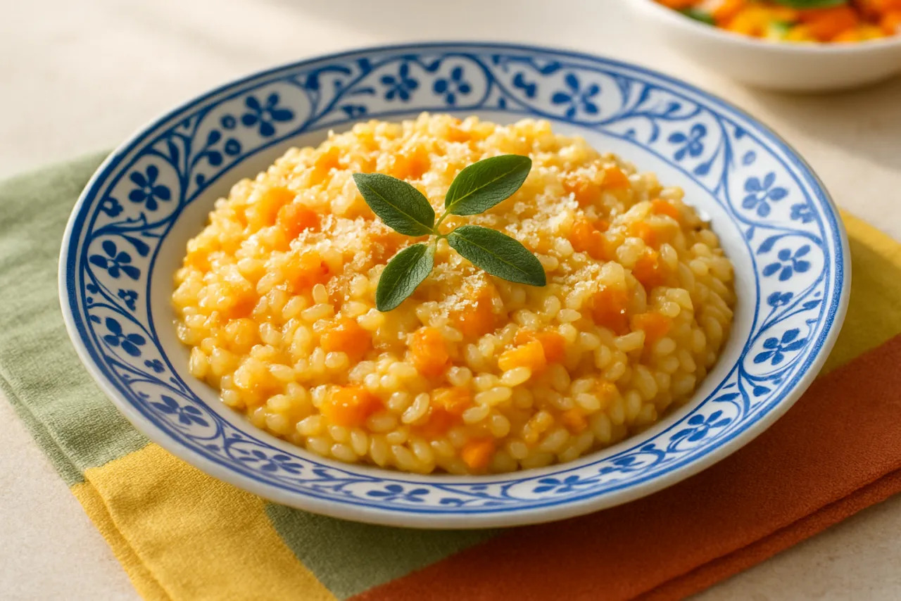 Risotto alla Zucca — a healthy Italian italian recipe with about 7g of fiber