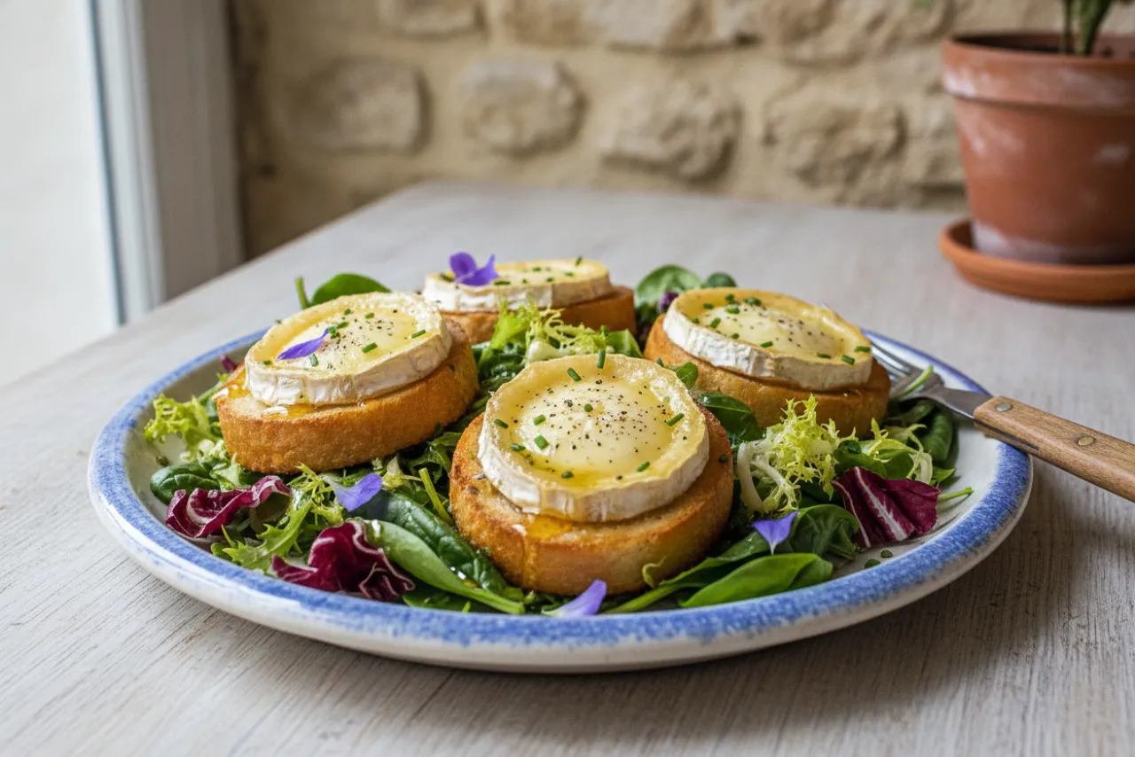 Salade de Chevre Chaud — a lunch meal prep french recipe with about 2g of fiber