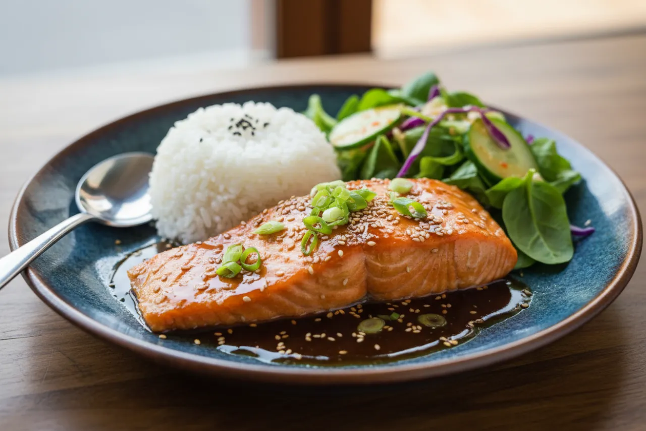 Salmon Teriyaki — a high-protein seafood japanese recipe with about 0g of fiber