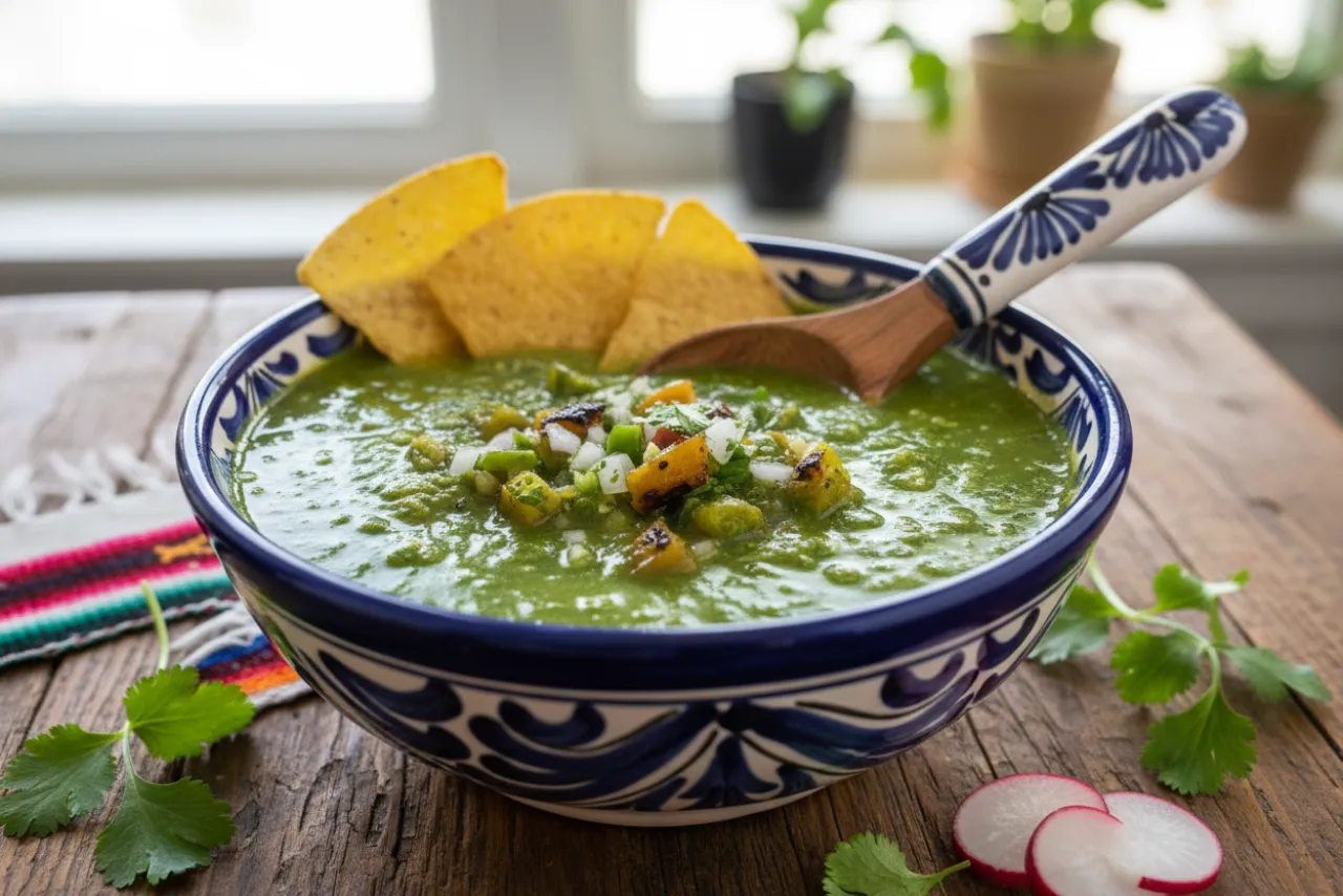 Salsa Verde — Mexican recipe, finished and plated