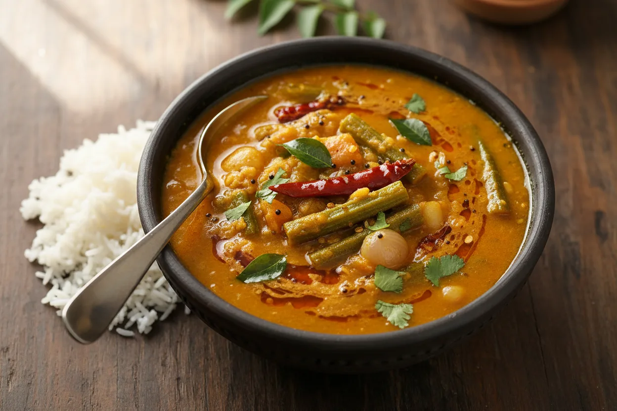 Sambar — a low-calorie dinner indian recipe with about 8g of fiber