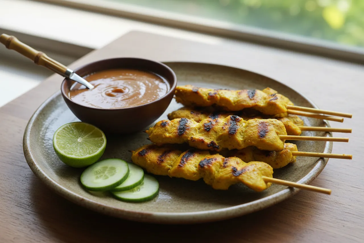 Chicken Satay — a easy family dinner thai recipe with about 3g of fiber