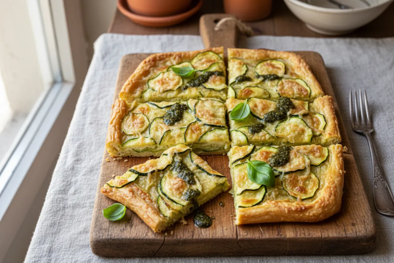 Zucchini Scarpaccia — Italian recipe, finished and plated