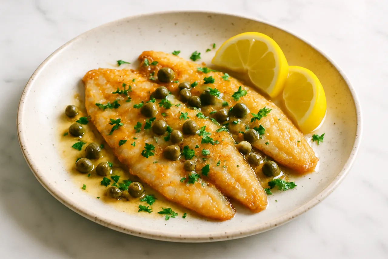 Sole Grenobloise — a high-protein lunch french recipe with about 5g of fiber