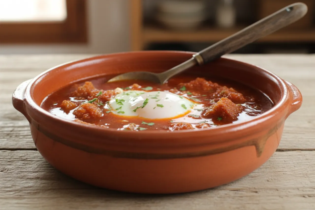 Sopa de Ajo — a easy Mediterranean spanish recipe with about 3g of fiber