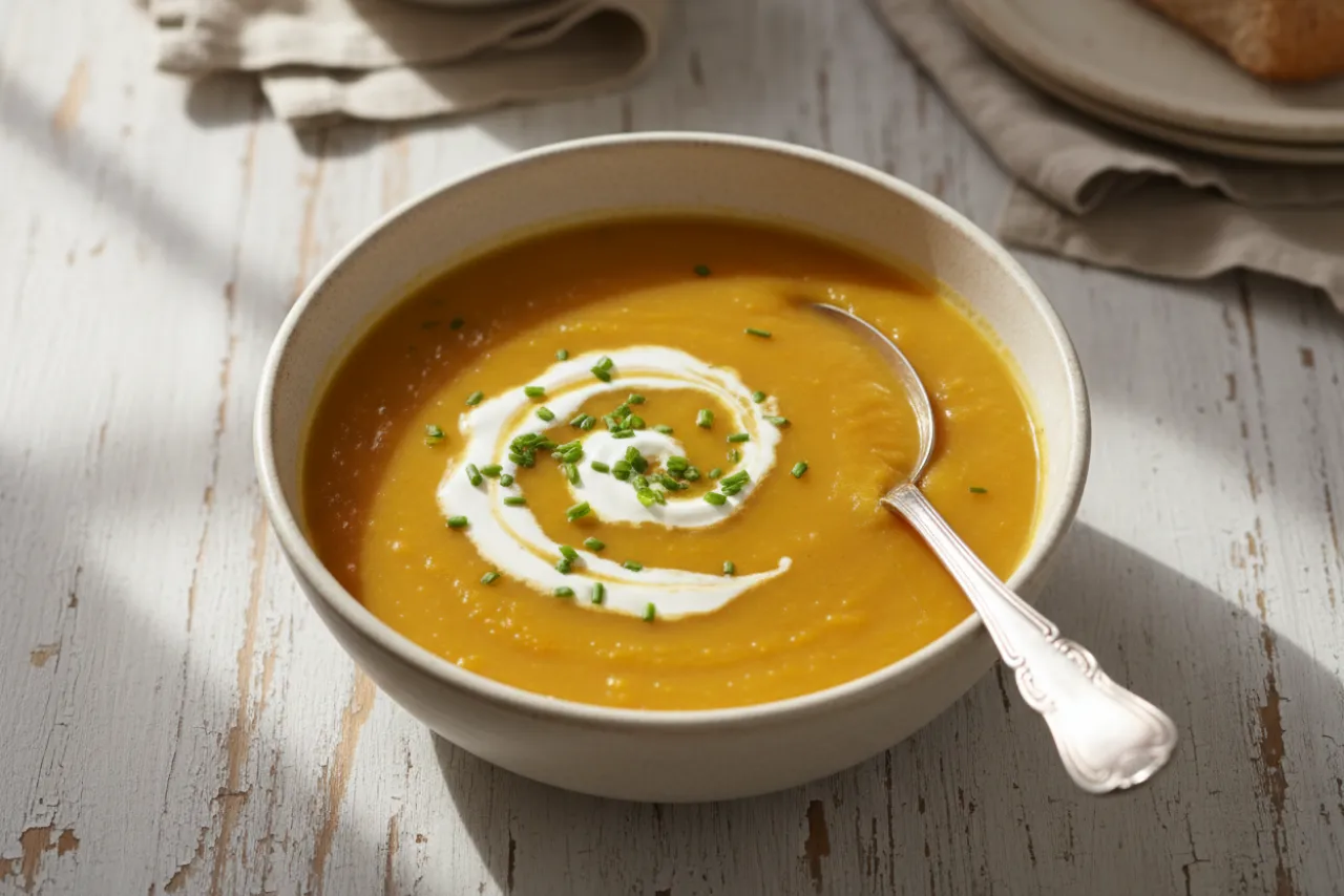 Veloute du Potager (Garden Vegetable Veloute) — French recipe, finished and plated