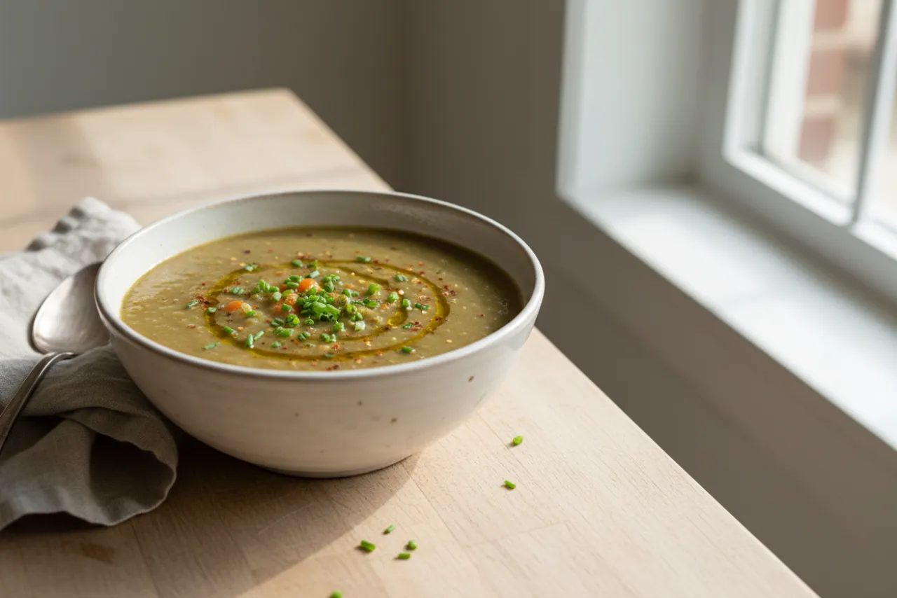 Split Pea Soup — a high-protein soup american recipe with about 10g of fiber