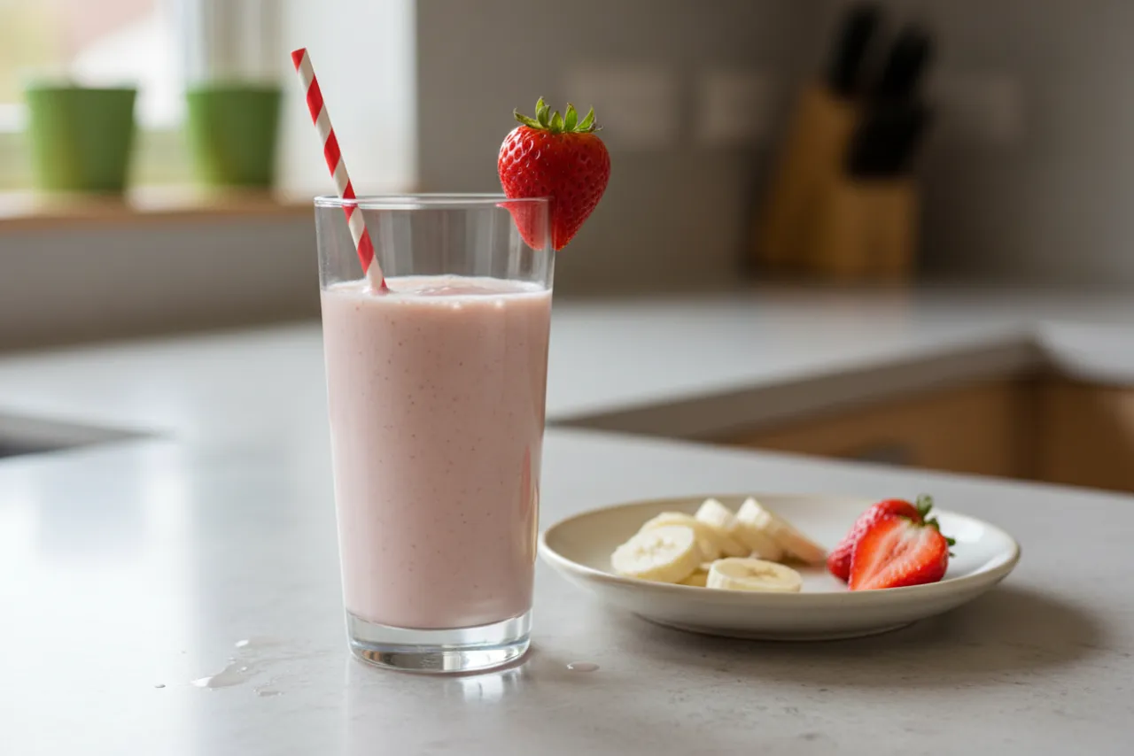 Strawberry-Banana Classic — American recipe, finished and plated