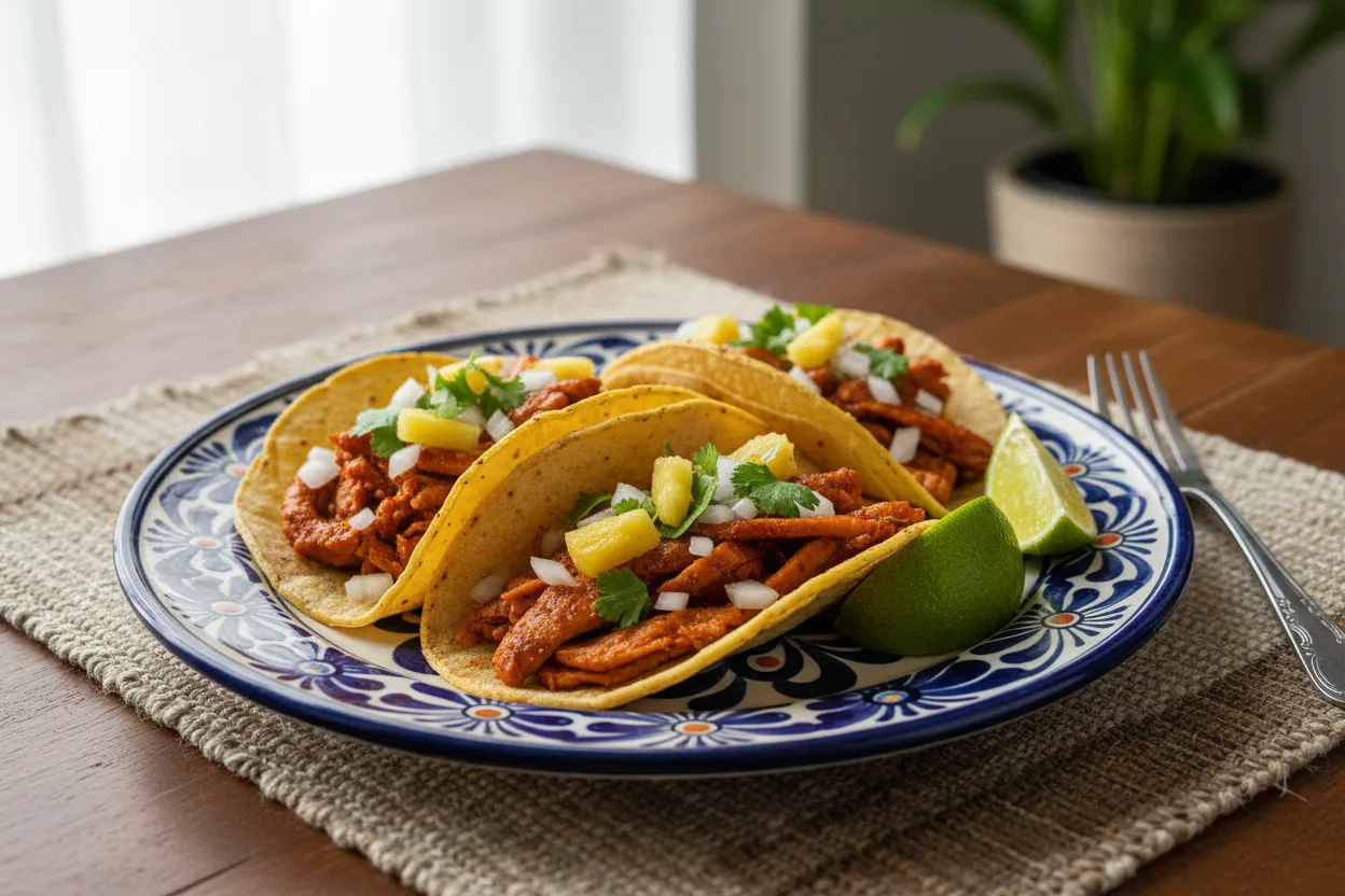 Tacos al Pastor — a high-protein high-fiber mexican recipe with about 9g of fiber