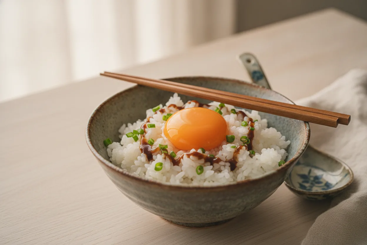 Tamago Kake Gohan — Japanese recipe, finished and plated