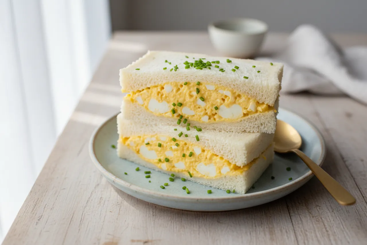 Tamago Sando — Japanese recipe, finished and plated