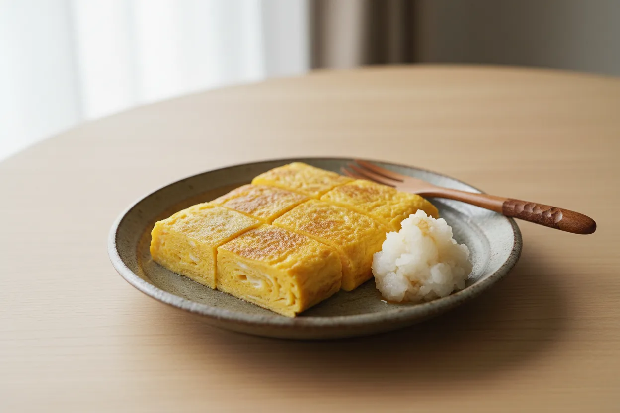 Tamagoyaki — a keto japanese recipe with about 0g of fiber