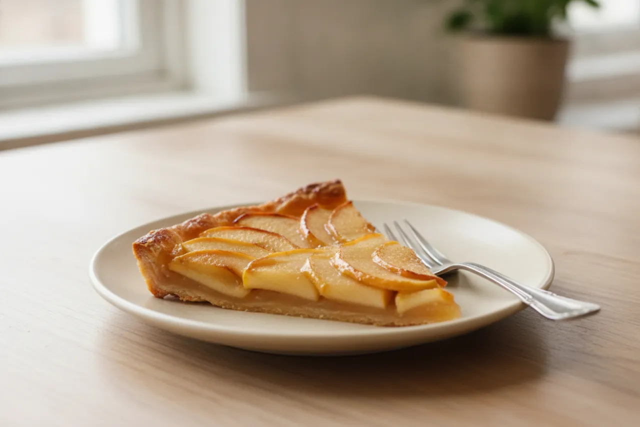Tarte aux Pommes — French recipe, finished and plated