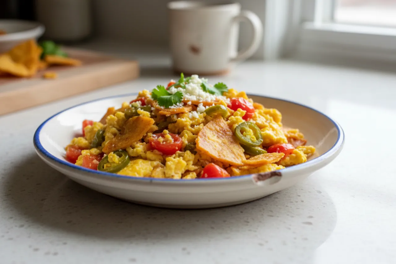 Tex-Mex Migas — Mexican-American recipe, finished and plated