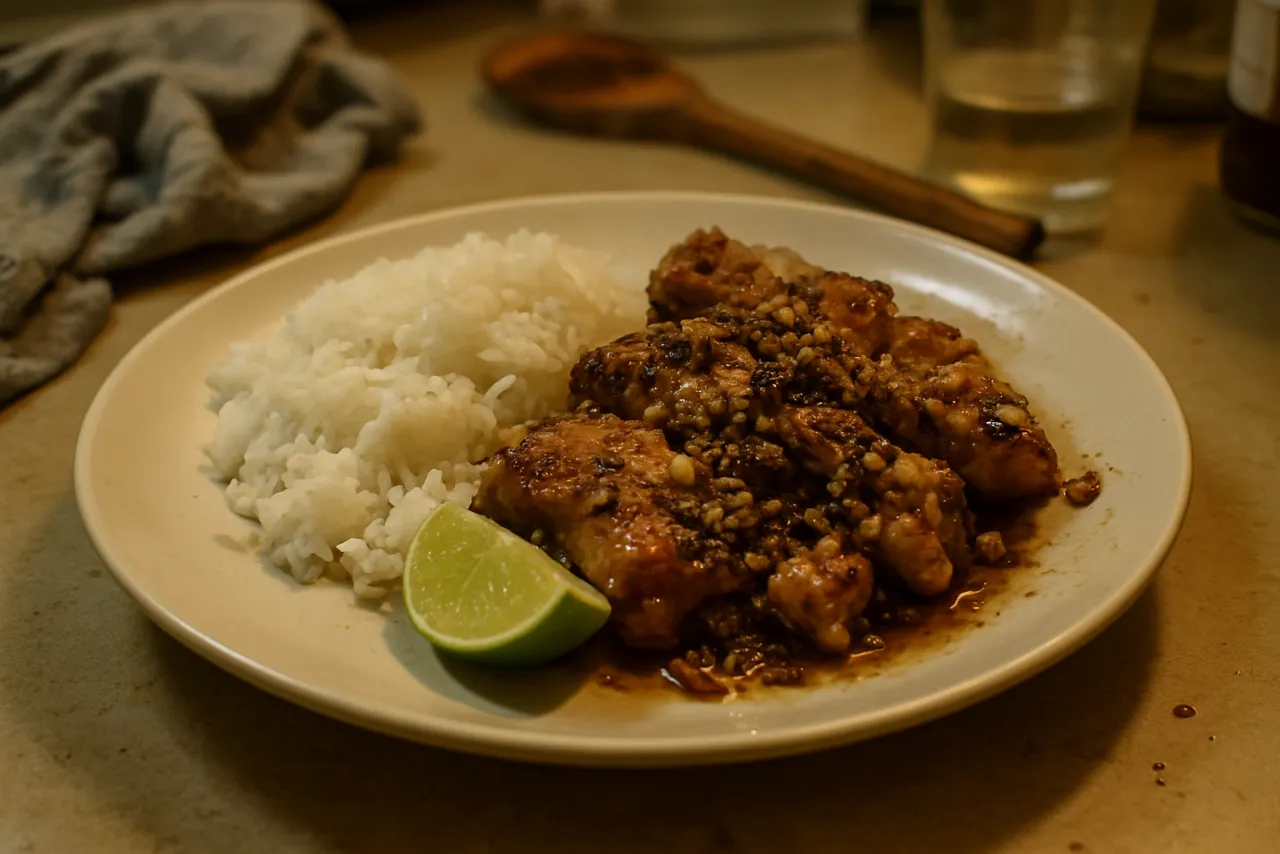 Thai Garlic Pepper Chicken — a high-protein chicken thai recipe with about 2g of fiber