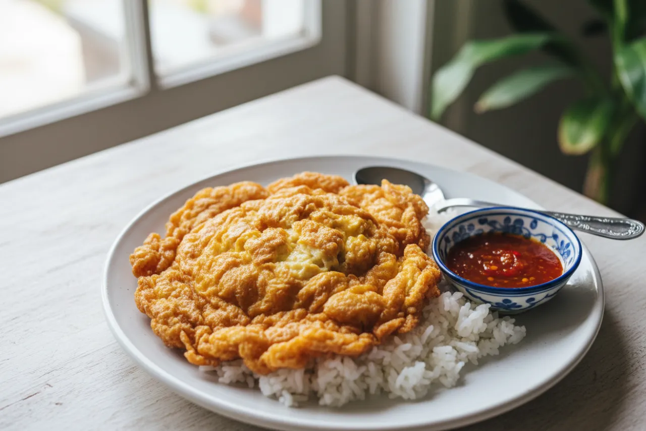 Khai Jiao — Thai recipe, finished and plated