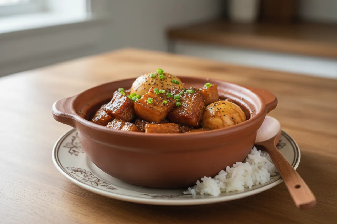 Thit Kho — Vietnamese recipe, finished and plated