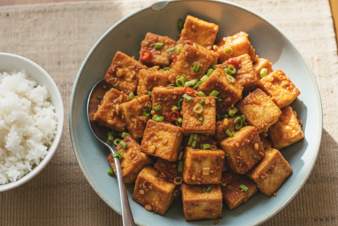 Dau Hu Sa Ot (Lemongrass Chili Tofu) — a high-protein tofu vietnamese recipe with about 3g of fiber