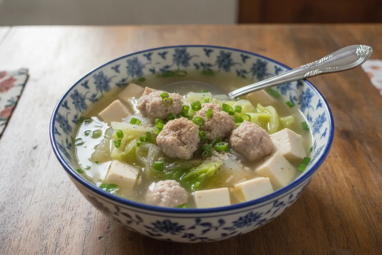 Tom Jued — a quick healthy dinner thai recipe with about 4g of fiber