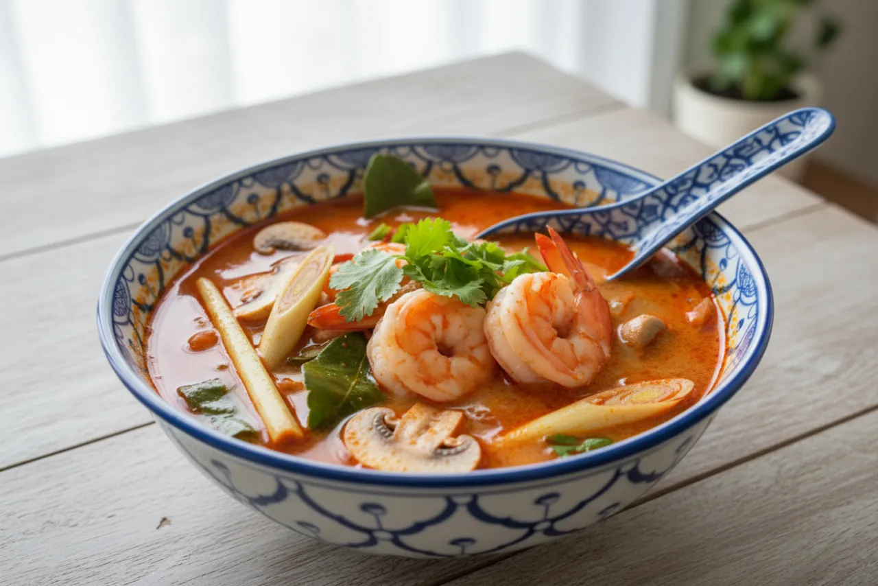 Tom Yum Goong — a high-protein low-calorie thai recipe with about 1g of fiber