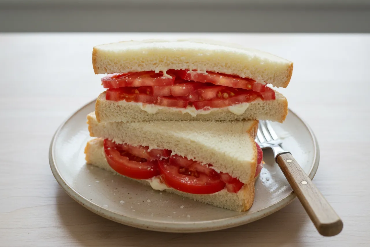 Peak-Season Tomato Sandwich — American recipe, finished and plated
