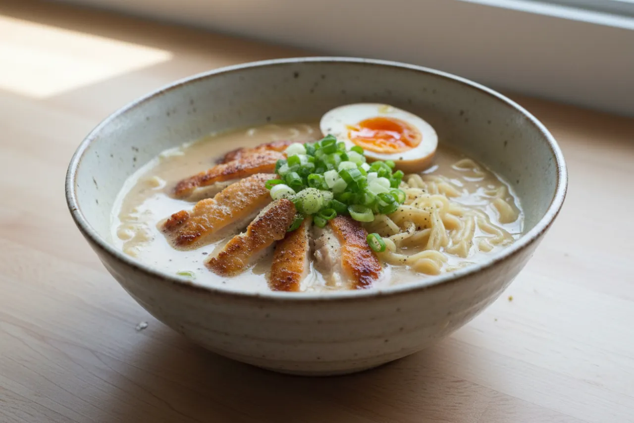 Tori Paitan-Style Ramen — Japanese recipe, finished and plated