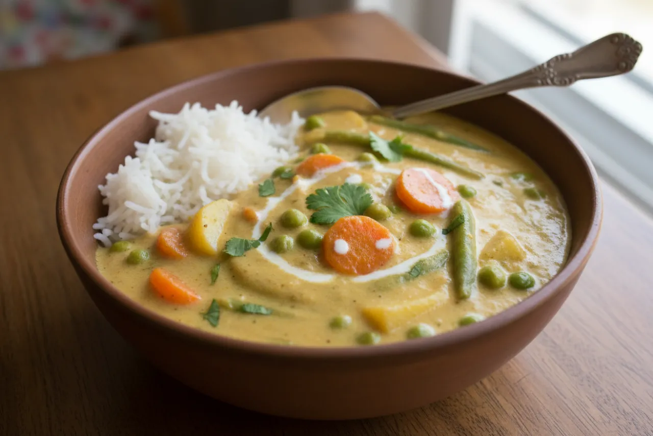 Navratan Korma (Vegetable Korma) — a low-calorie dinner indian recipe with about 8g of fiber