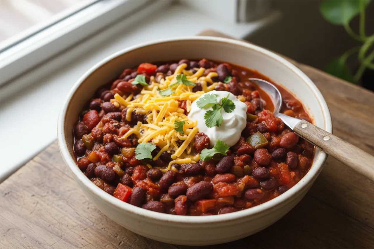 Vegetarian Chili — a high-fiber dinner american recipe with about 20g of fiber