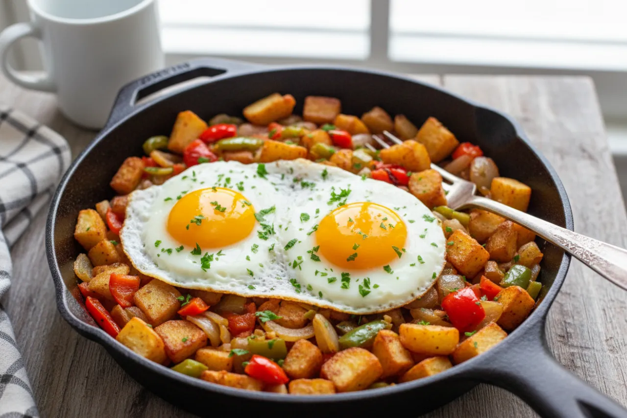 Veggie Breakfast Hash — American recipe, finished and plated