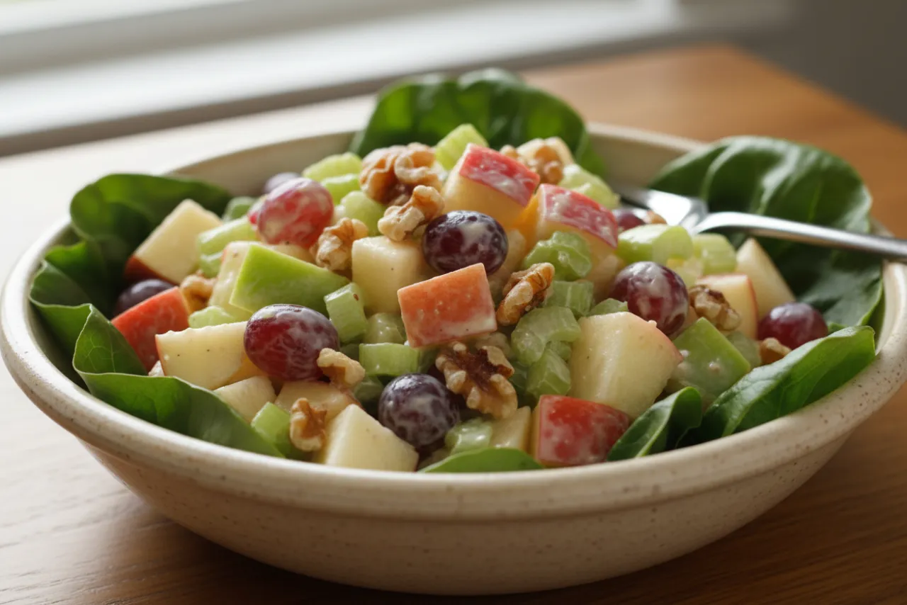 Waldorf Salad — American recipe, finished and plated