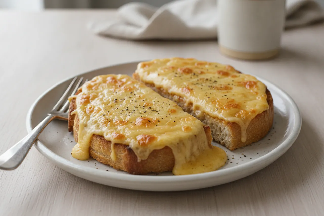 Welsh Rarebit — a dinner for two british recipe with about 1g of fiber