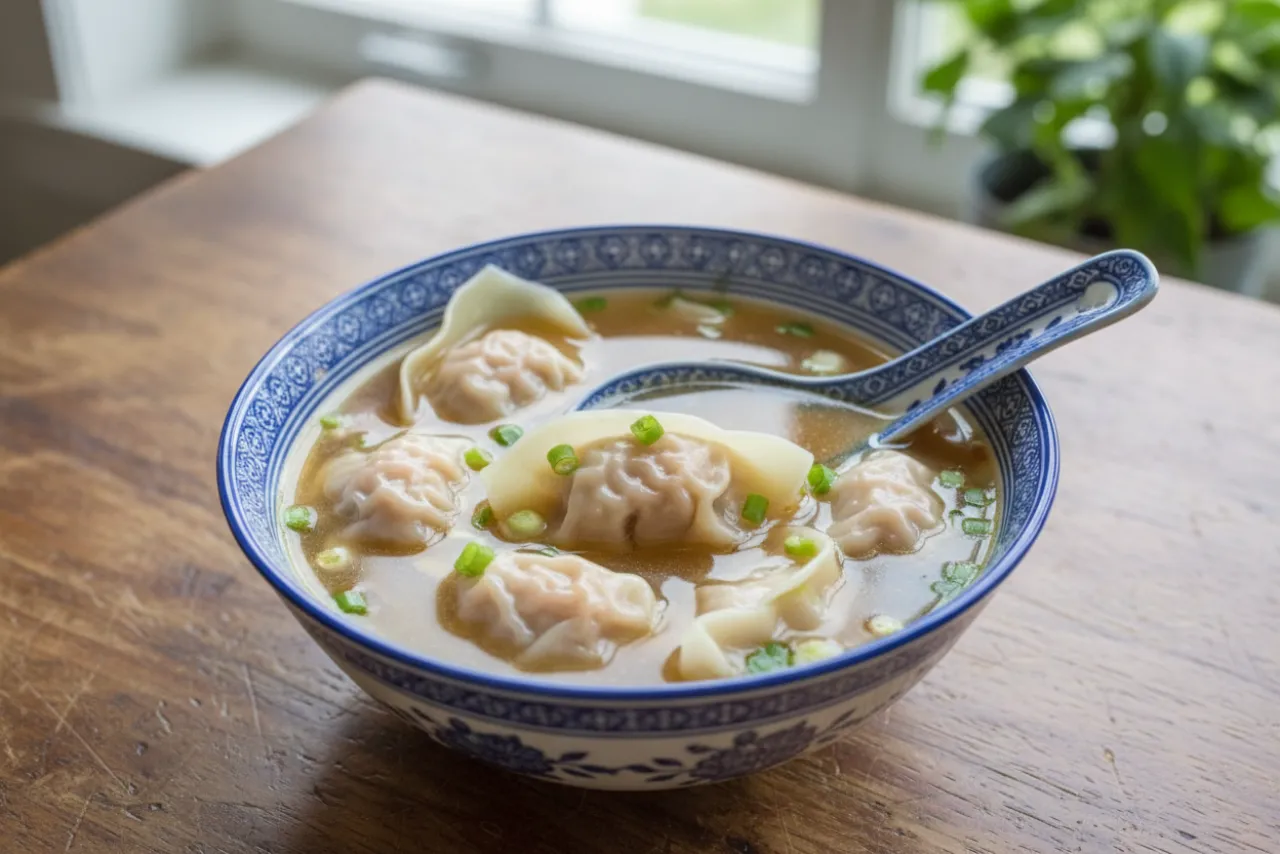 Wonton Soup — a meal prep chinese recipe with about 2g of fiber