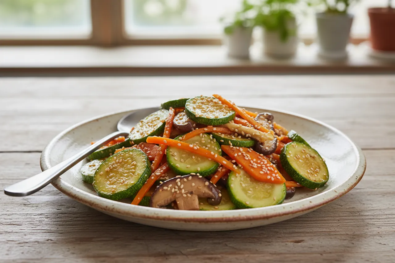 Vegetable Bokkeum — a keto dinner korean recipe with about 2g of fiber