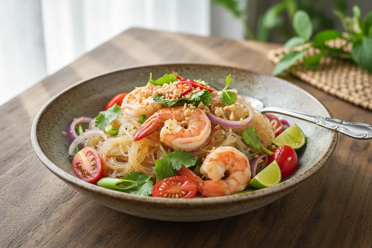 Yum Woon Sen — a easy high-protein dinner thai recipe with about 4g of fiber